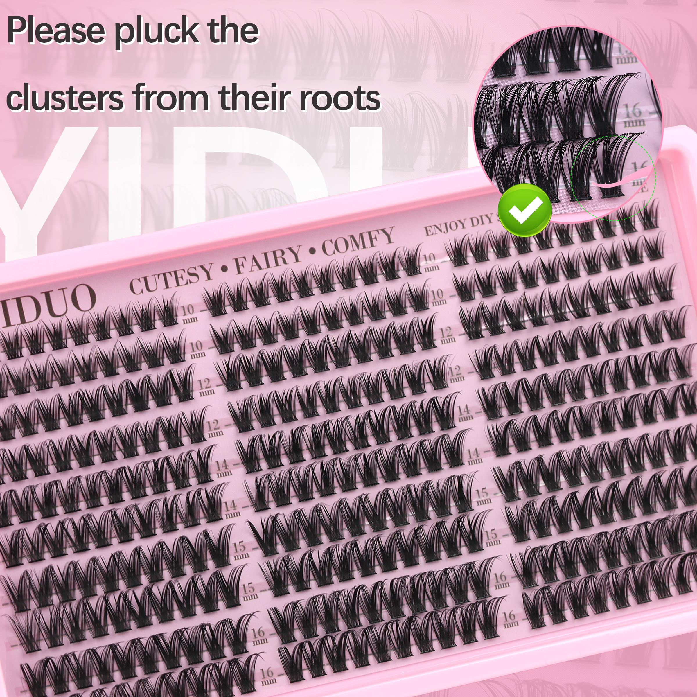 YIDUO Lash Cluster Kit, Wispy, Diy Eyelashes Kit, DIY Eyelash Extension Kit, 10-16mm Lash Extension Kit, 300 pcs, C-Curl Lash Clusters, with Lash Bond and Seal, Lash Remover, Lash Tweezers for DIY Application YIDUO Lash Cluster Kit, Wispy, Diy Eyelashes Kit, DIY Eyelash Extension Kit, 10-16mm Lash Extension Kit, 300 pcs, C-Curl Lash Clusters, with Lash Bond and Seal, Lash Remover, Lash Tweezers for DIY Application