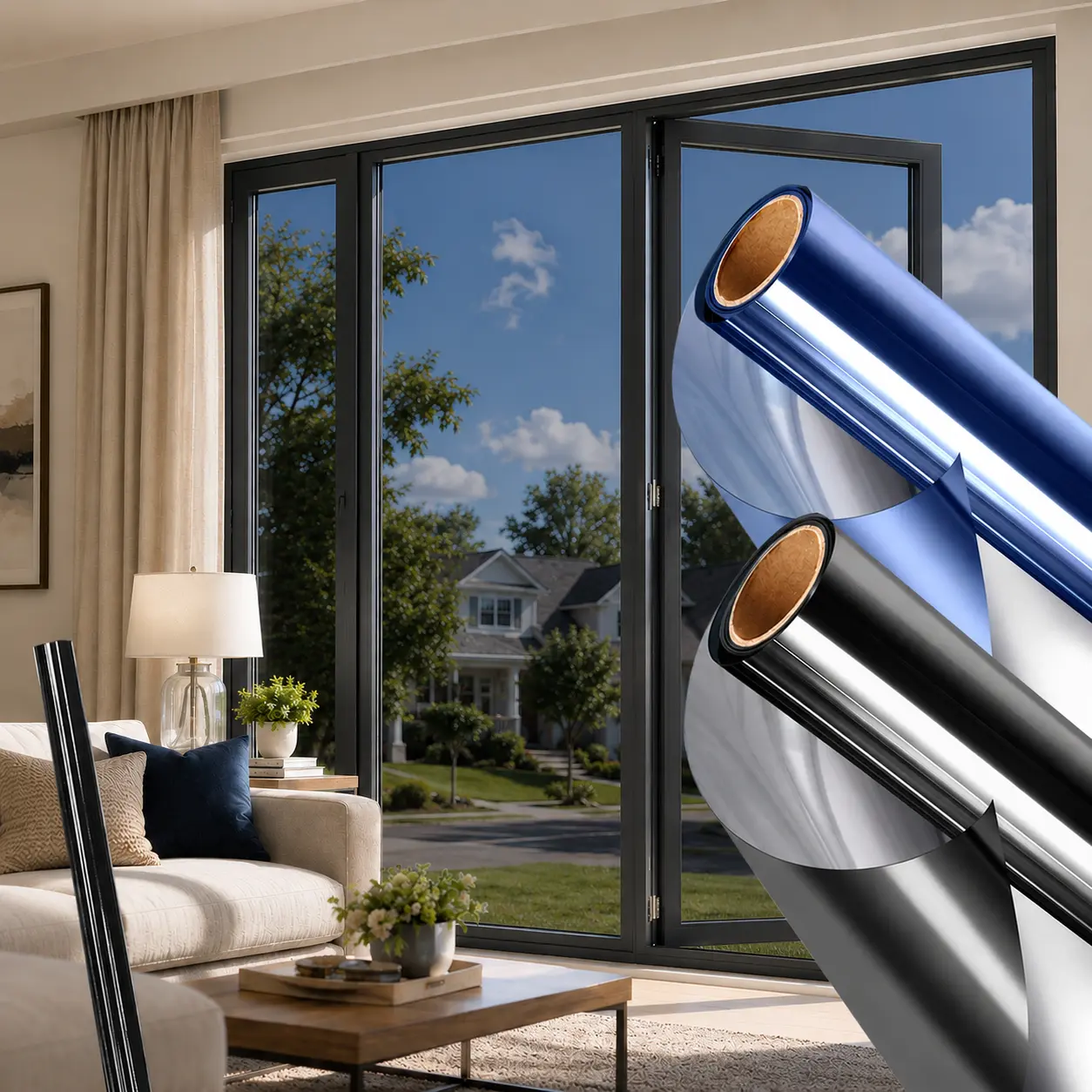 1-Way Window Glass Privacy Film Heat & UV Protection Block Outside Views Daytime Privacy  for Bedrooms, Offices,Home Bathroom