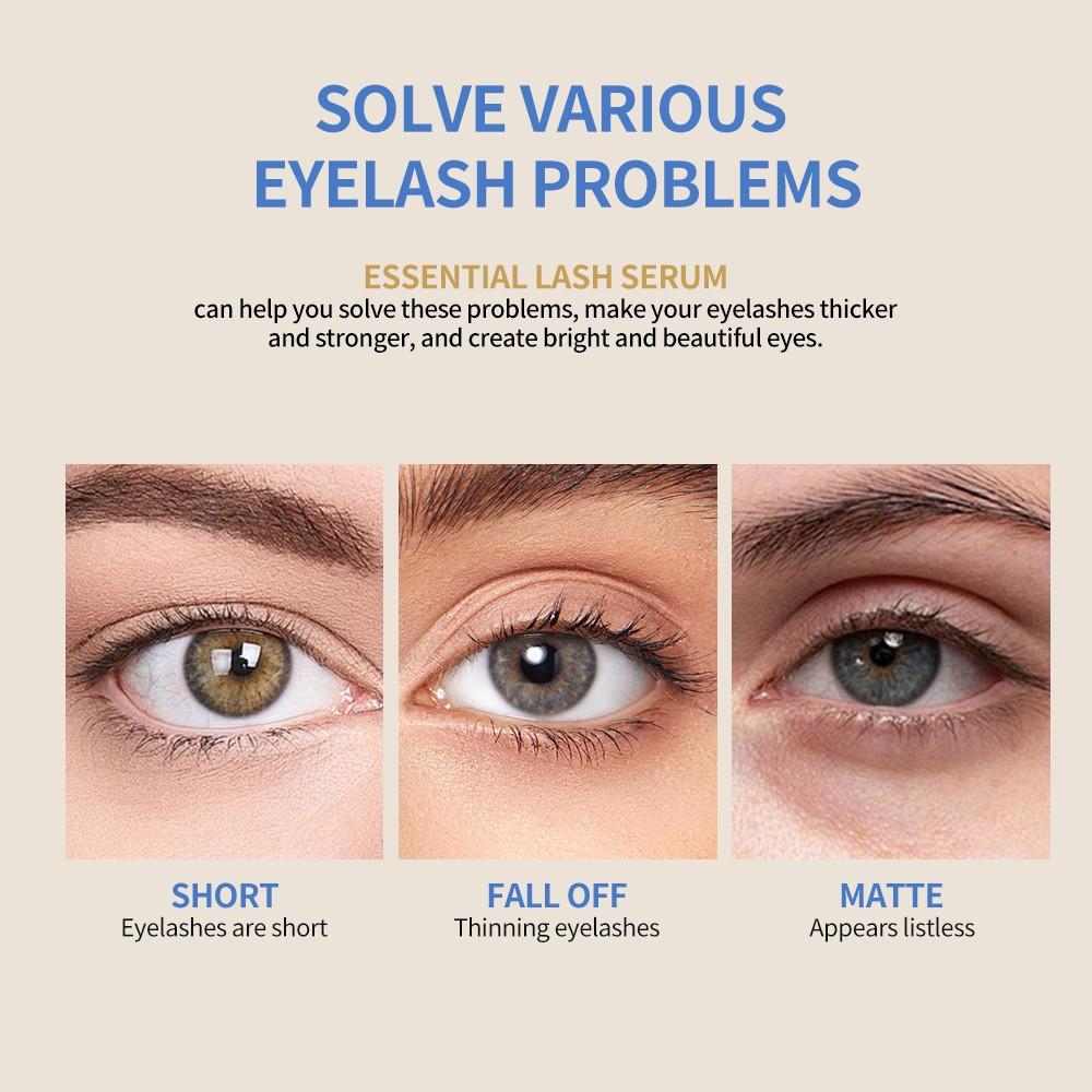 Eyelash Serum for Thicker, Lightweight Serum Strengthens Nourishes Lashes, 2 Counts Helps Longer, Fuller Looking Eyelashes, Oil-Free & Non-Greasy, Compatible with Lash Extensions, Ideal for Sparse & Fragile Lashes