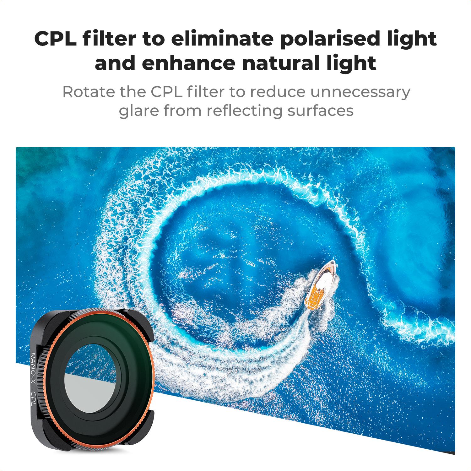 【K&F CONCEPT】 ND Filter Set Compatible with GoPro Black, 6 Pack (CPL/ND8/16/32/64/1000) Hero 9/10/11/12 Action Camera Accessory Neutral Density Polarizer Filter Kit