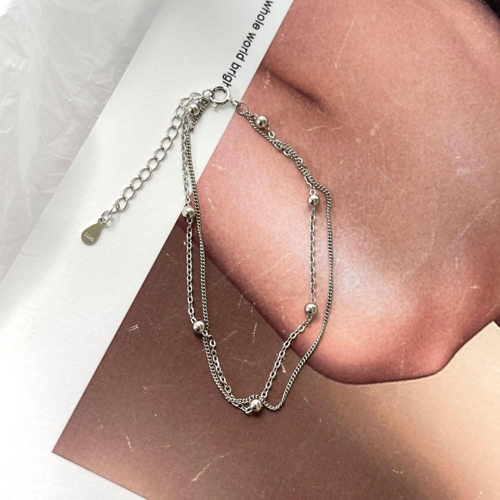 EAMTI 925 Sterling Silver Double Bead Bracelet Dainty Jewelry Gifts for Women Mother's Day/Birthday/Anniversary Day/Valentine’s Day EAMTI 925 Sterling Silver Double Bead Bracelet Dainty Jewelry Gifts for Women Mother's Day/Birthday/Anniversary Day/Valentine’s Day