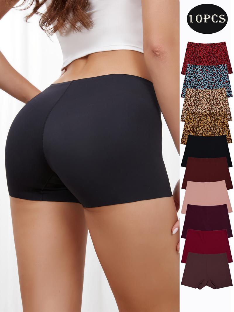 Women's Solid Color Seamless Boyshorts, Soft Comfy Breathable Boyshorts for Daily Wear, Women's Underwear for All Seasons, Seamless Panty