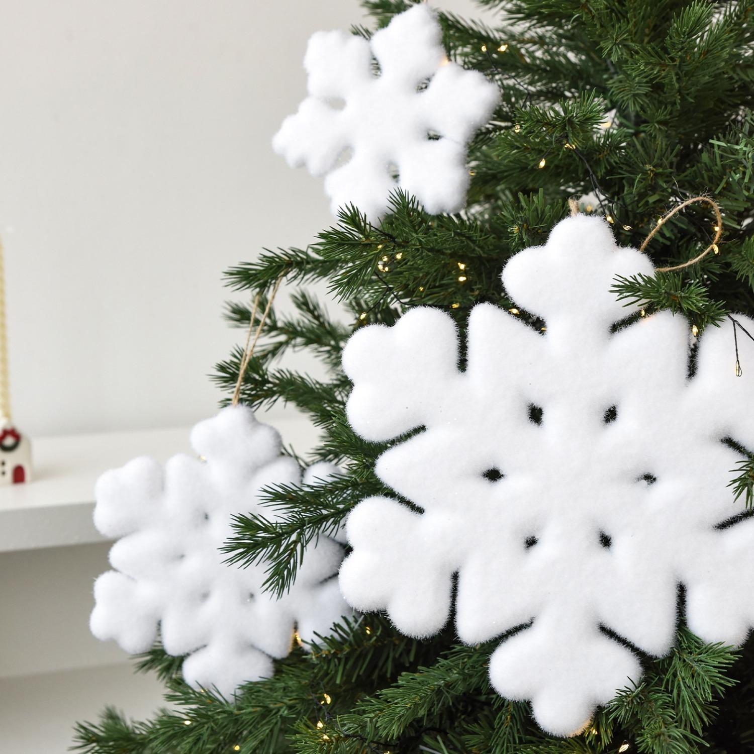 PrimPick New Christmas decorative velvet snowflake Christmas tree decorative pendant, snowflake decorative shopping mall scene accessory