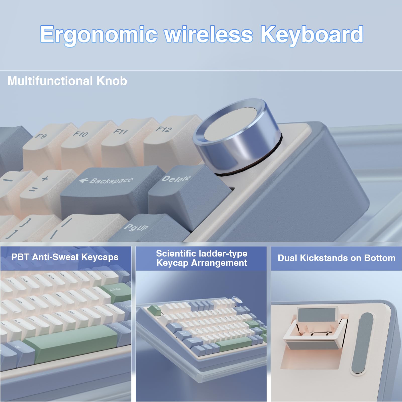 Official AULA F75 75% Wireless Mechanical Gaming Keyboard with Hot Swappable Tri-Mode USB Charging Keyboard RGB Rainbow Backlight Knob Control Gaming Cream Keyboard Budget Keyboard Bluetooth Office PC Accessories  TikTokShopfalldealsforyou