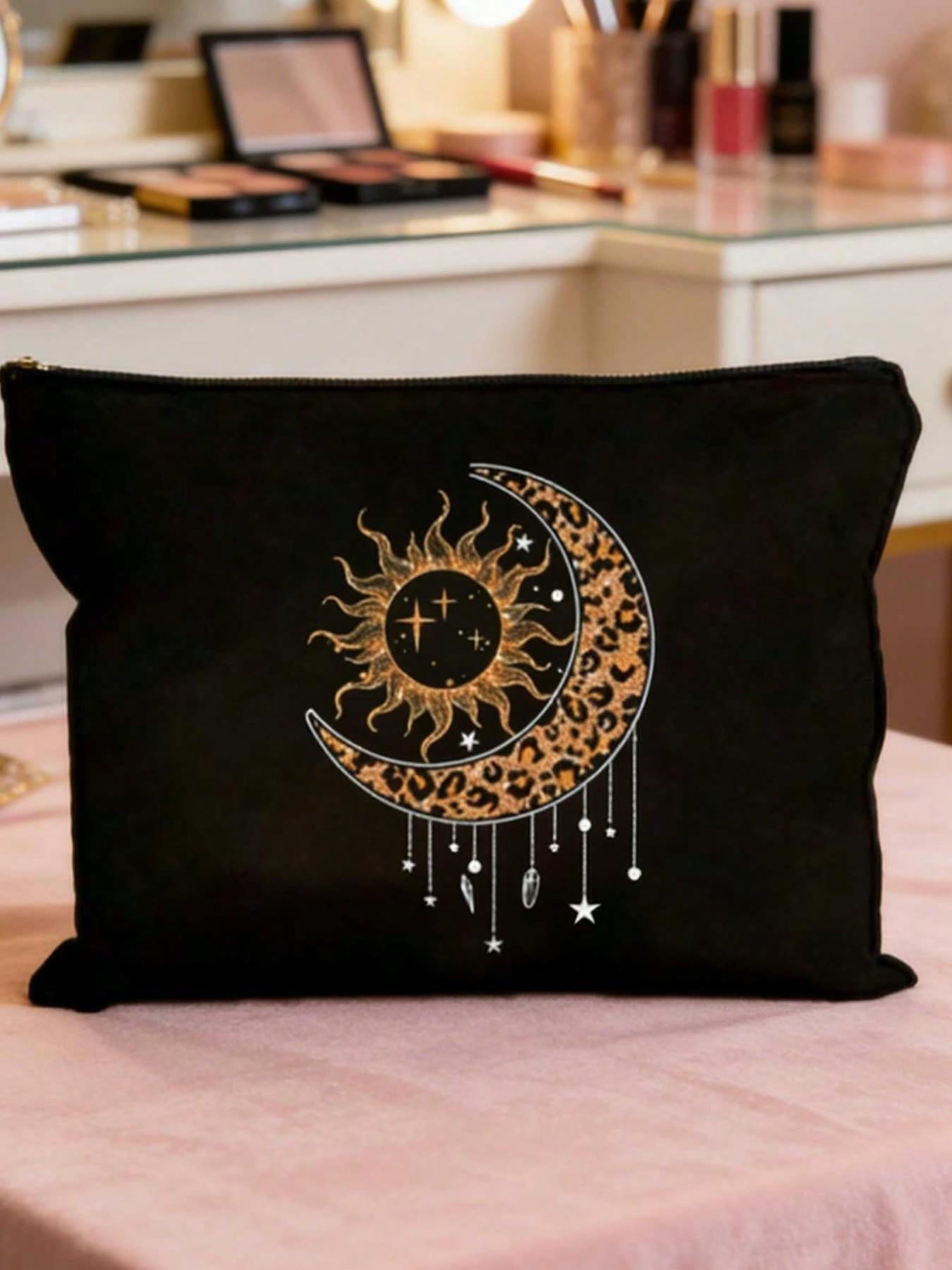 Ramadan Makeup Bag - Eid Gift, Multi-color Non-woven Storage Bag, Makeup Bag with Ramadan and Eid Patterns, Sun, Moon, and Star Designs, Foldable, Portable, and Durable Toiletry Bag