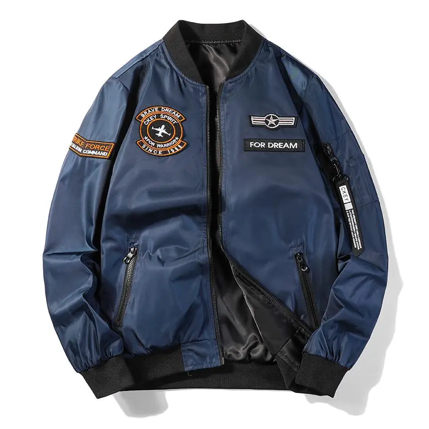 Men's Outdoor Tactical Bomber Flight Jacket Patch Coat Sleeve Zip Pocket Spring Fall Streetwear Daily Apparel Clothes Wear Outfit Style cozy soft cool clean chic premium classic stylish durable trendy comfy urban hype Vibe Outerwear Layers Tops Cool