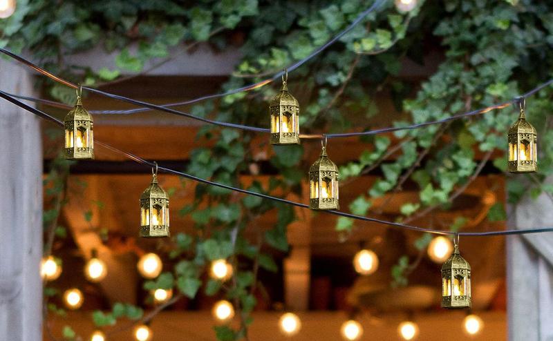 Set of 10 Mini Decorative Candle Lantern - Indoor Portable Bulk Lantern Centerpieces with Flickering LED Candle for Wedding Halloween Christmas, Flameless Candle, Hanging Vintage Decor, Batteries Included, Outdoor decoration