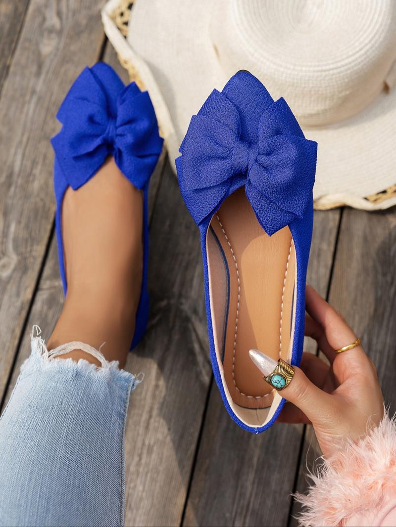 Women's Fashionable Bowknot Design Slip on Flats, Casual Comfortable Pointed Toe Flat Shoes for Daily Wear, All-match Commuter Shoes for Women & Girls, Running