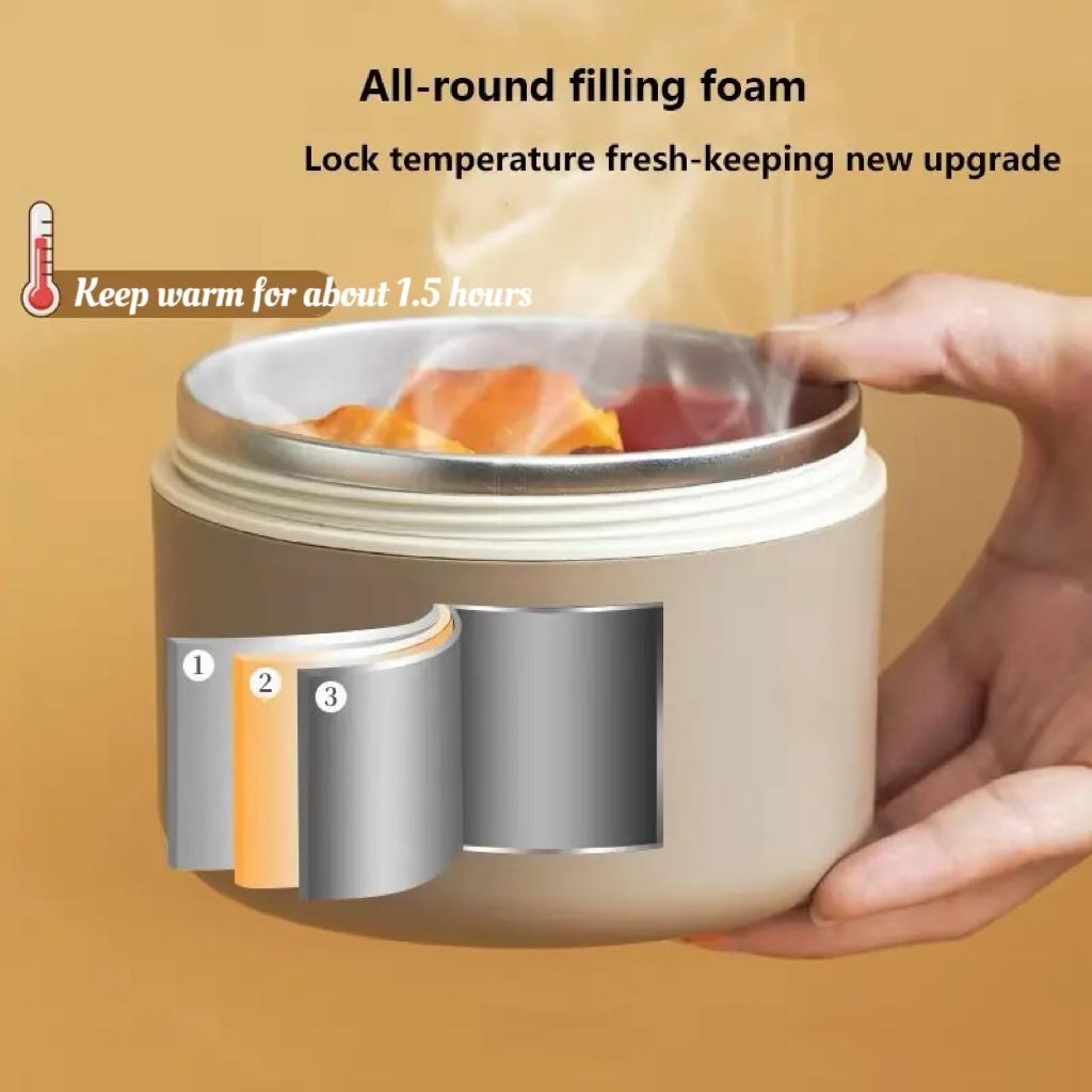 Portable Insulated Food Lunch Container Set, 1 Set Including 3 Counts Lunch Box & 1 Count Insulated Bag, 3 Separate Stackable Lunch Container for Adult & Kids Travel, Insulated Bento Box, Kitchenware