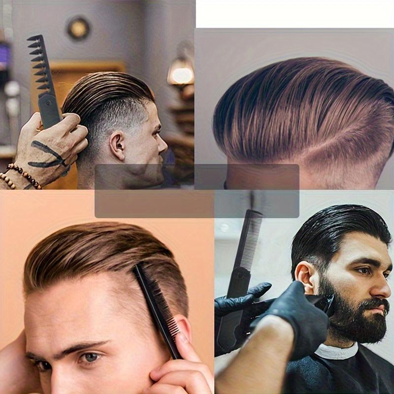 Men's Hair Styling Tool Two-In-One Folding Comb + Puffiness Toothed Styling Comb, Root Lift & Concealment, Perfect Holiday Gift for Guys