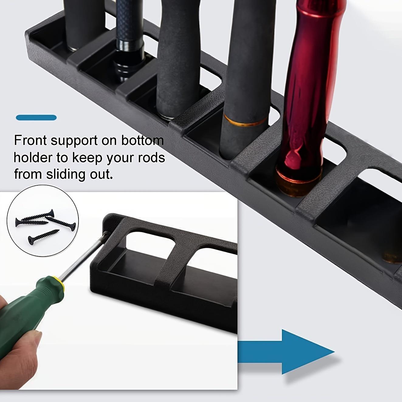 Wall Mounted Fishing Rod Holder, 6 Hole Fishing Rod Rack, Fishing Rod Display Rack, Fishing Accessories for Home and Office, Organiser