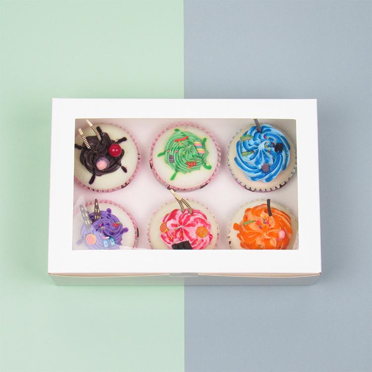 20/15/10/5/1pcs 4/6 Pack Clear Window Muffin Boxes, Kraft Paper Cupcake Containers for Bakery Desserts.needoh.paper plates