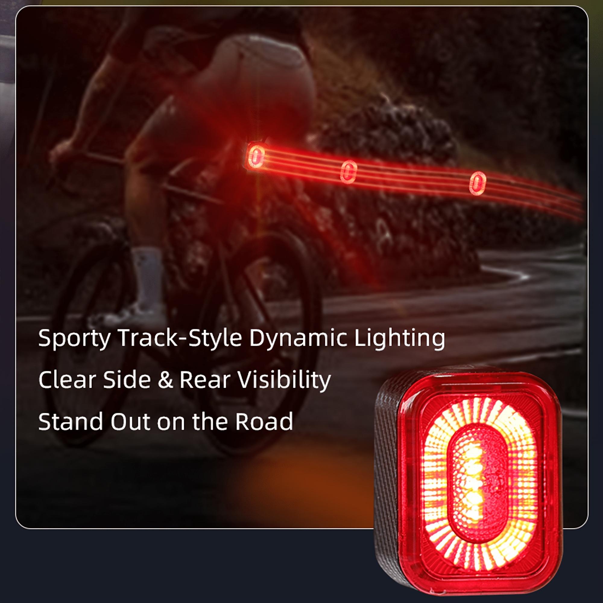 Oein, Bike Back Light Rechargeable, Brake Sensing Rear Lights, Auto On/Off, USB Rechargeable, 4 Mode, 2Installations Ultra Bright LED Warning Back Bicycle Bicycle Accessories