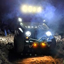 Nilight 4.5Inch 42W 4200LM Amber LED Light Pods Round Flood Light Off Road Lights Fog Lights Driving Roof LED Work Light with 16AWG Wiring Harness Kit-2 Leads dealsforyoudays