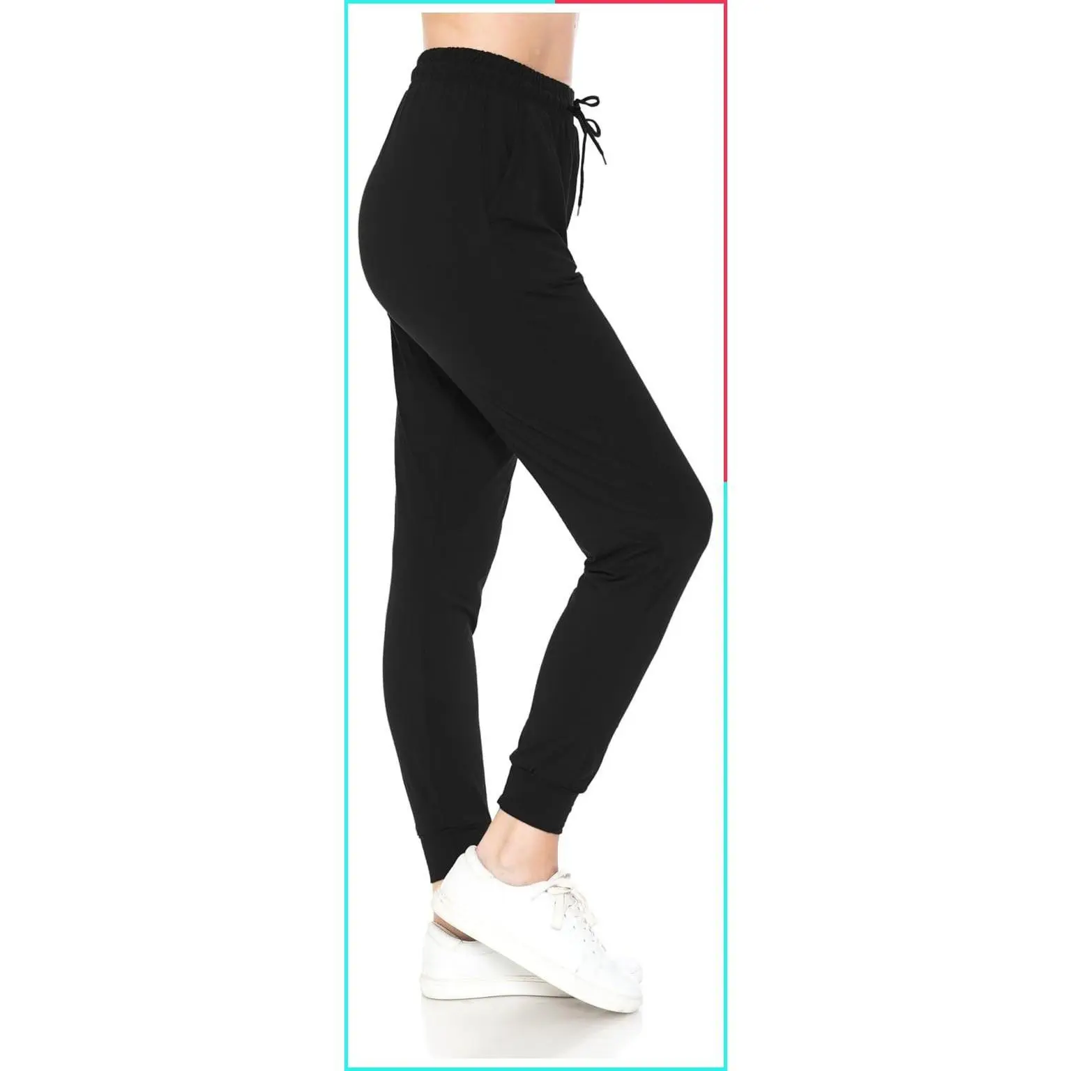Women's Buttery Peach Skin Jogger Sweatpants with Pockets, Cuffed Track Pants, Drawstring Waist, Side Pockets for Yoga, Gym, Lounge, Travel