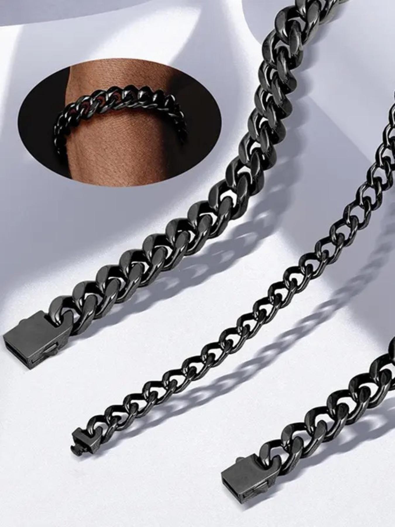 Father's Day Gift Set, 4-Piece Fashion Dad Ring Necklace with Luxury Box, Stainless Steel Jewelry for New Fathers