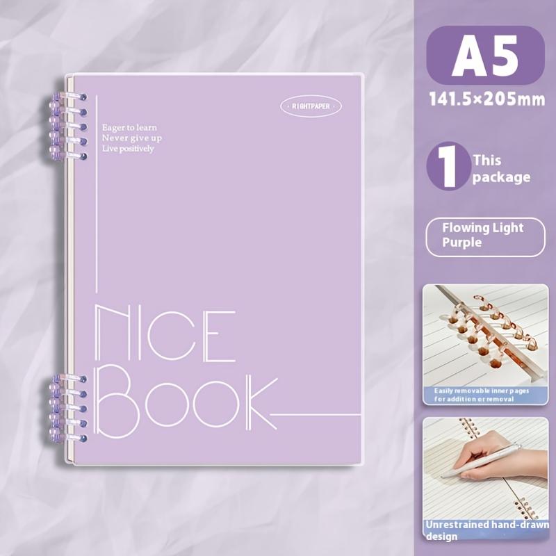 5-Piece Set Includes Spiral Notebook + 4 Pens A5 Ring-Bound Notebook 60 Sheets/120 Pages Thick Color-Coded Pages Ideal for College Diary Notes Travel Diary Notebook Spiral Notebook Journal