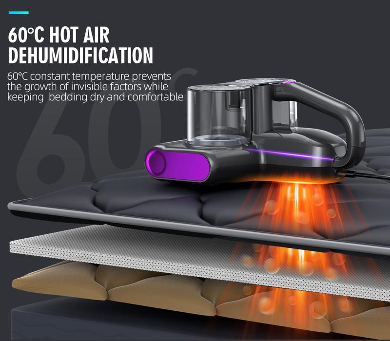 JPHYLL Mattress Mite Remover Vacuum Cleaner 16KPa Strong Suction UV-C Sanitizing LED Display 6-in-1 Handheld for Carpets Sofa Bedding 380W Brushless Motor House Cleaning Gadgets JPHYLL Mattress Mite Remover Vacuum Cleaner 16KPa Strong Suction UV-C Sanitizing LED Display 6-in-1 Handheld for Carpets Sofa Bedding 380W Brushless Motor House Cleaning Gadgets