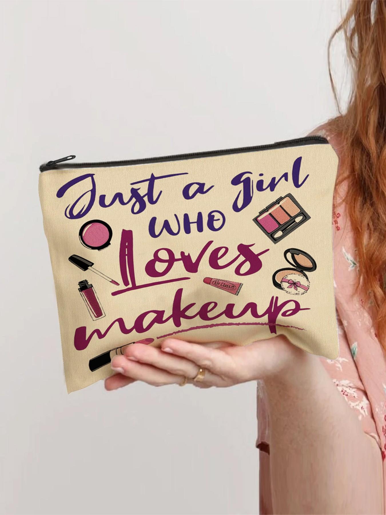 Makeup Bag Organizer for Cosmetics Brushes Beauty Essentials, Ideal Gift for Makeup Lovers, Casual Style All Season Use