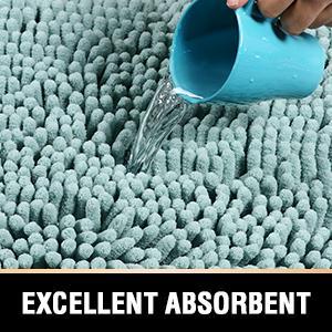 H.VERSAILTEX Bathroom Rugs Bath Mats for Bathroom Non Slip Luxury Chenille Bathroom Runner Rug Extra Soft and Absorbent Shaggy Rugs Washable Dry Fast Area Carpet Mats