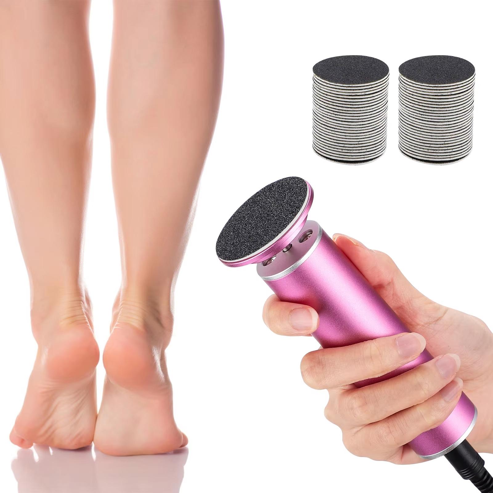 Electric Foot File, 1 Count Adjustable Speed Foot Callus Remover with 60pcs Sandpaper, Professional Foot Care Tool, Pedicure Care Tool for Home & Salon Use