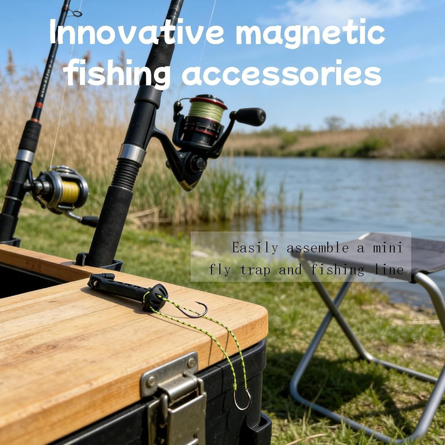 1/2 PCS Fly Fishing Magnetic Fly Threader, Fly Threader Fishing Anglers Tippet Threader, Fishing Accessory to Easily Rig Small Flies & Tippet on Water, Make Fly Tying Simpler, Works with Most Hooks, tippets, and Fly Styles