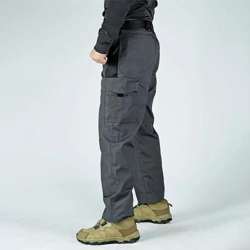 4pcs Men'S Tactical Cargo Pants, Multi-Pocket Design, Solid Color, Elastic Waistband, Ideal for Construction Workers, Hiking, Exploring,Menswear Breathable Casual Comfy Fashion Day Outdoor cargo pants for men slacks pantalones para hombre