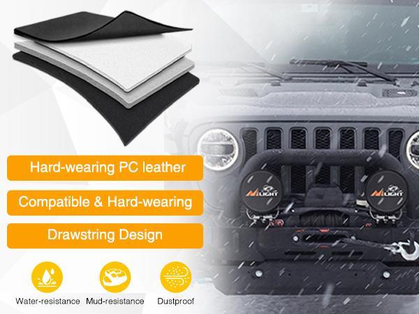 Nilight 9inch Round Offroad Driving Pod Light Cover, 9.25 Inch Diameter Black Leather Protective Cover for Auxiliary Ditch Fog Bumper Headlight on Jeep Truck SUV ATV UTV Tractor Car Accessories Automotive dealsforyoudays