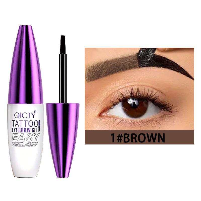 Easy Peel-Off Eyebrow Gel-Waterproof &Sweatproof, Long-Lasting Black or Brown TattooTint, Film Forming, Medium Coverage for All SkinTypes Makeup Tech 01 eyebrows  gel brow Cosmetic eyebrowtint