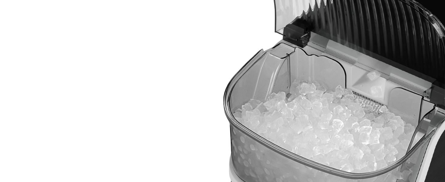 Nugget Countertop Ice Maker Machine，34Lbs/24Hrs, Soft Chewable Pellet Ice, Pebble Portable Ice, Auto-Cleaning, One Button Operation Kitchenware Modern