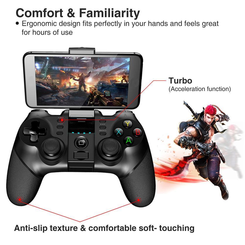 Wireless Gamepad, Bluetooth + 2.4G Wireless Game Controller with Receiver, Gamepad for iPhone Android PC Playstation 4 3 PS4 PS3 Nintendo Switch, Premium Gaming Controllers, Gaming Console Accessories