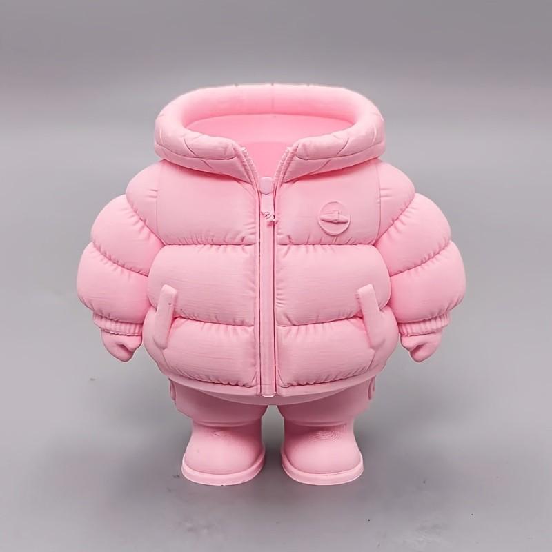 3D Printed Down Jacket Desk Organizer, Pencil Holder, Dried Flower Vase, Realistic Fun Design, Adds Atmosphere to Your Desk