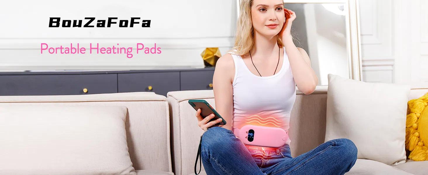 Heating Pad for Period Cramps FSA Eligible Portable Cordless Back Belly Heat Pad with 6 Heating Levels & 6 Massage Modes USB Rechargeable for Menstrual Cramps Relief Heating Pad for Period Cramps FSA Eligible Portable Cordless Back Belly Heat Pad with 6 Heating Levels & 6 Massage Modes USB Rechargeable for Menstrual Cramps Relief