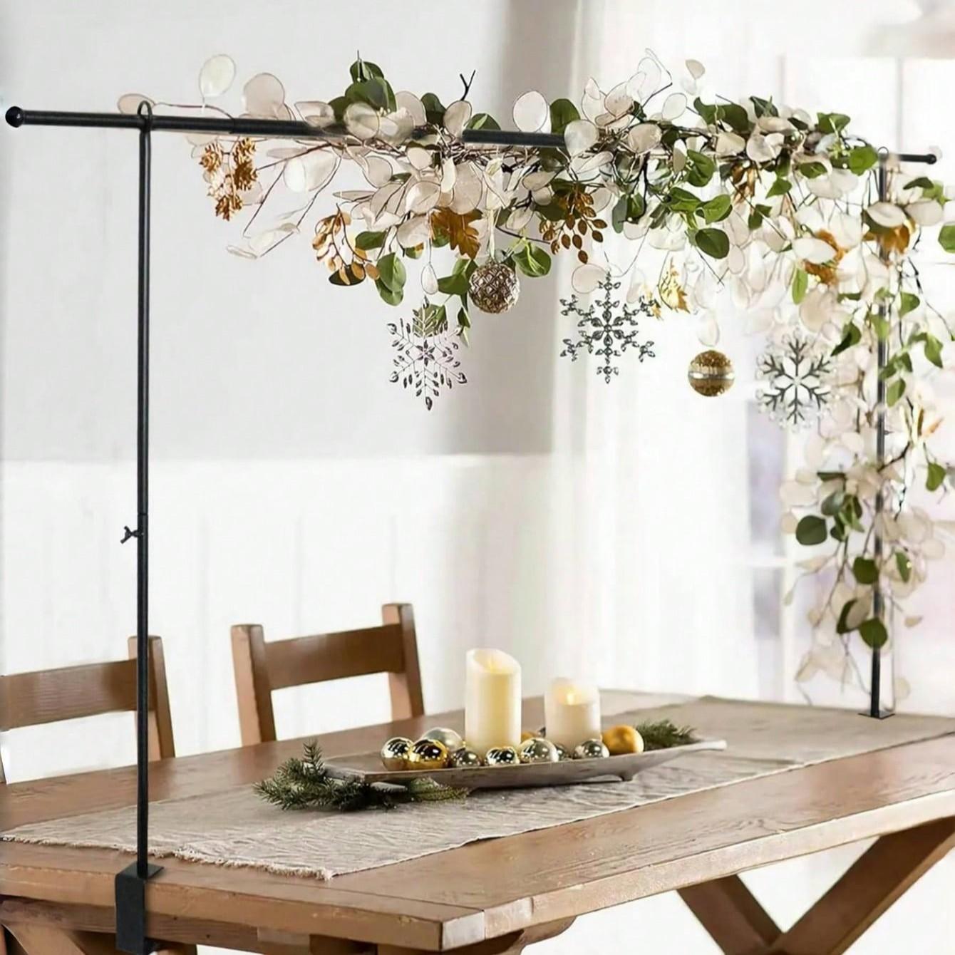 Adjustable Metal Balloon Arch Stand, Table Rod Stand with Clamps, Decorated Arch for Parties, Reusable Balloon Arch Kit