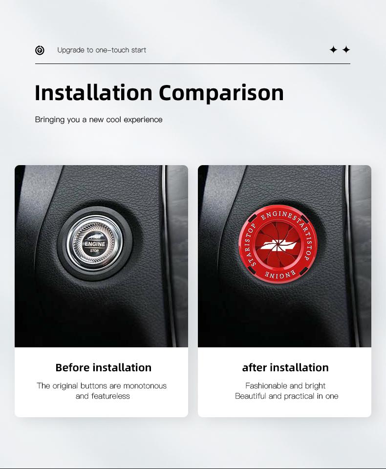 Car One Button Start Protective Cover Ignition Device Decoration For Chevrolet Corvette Montana TrailBlazer Silverado Traverse Camaro Suburban Equinox Bolt Cruze Malibu Colorado Trax SS Spark Captiva Onix Spin Impala Cobalt