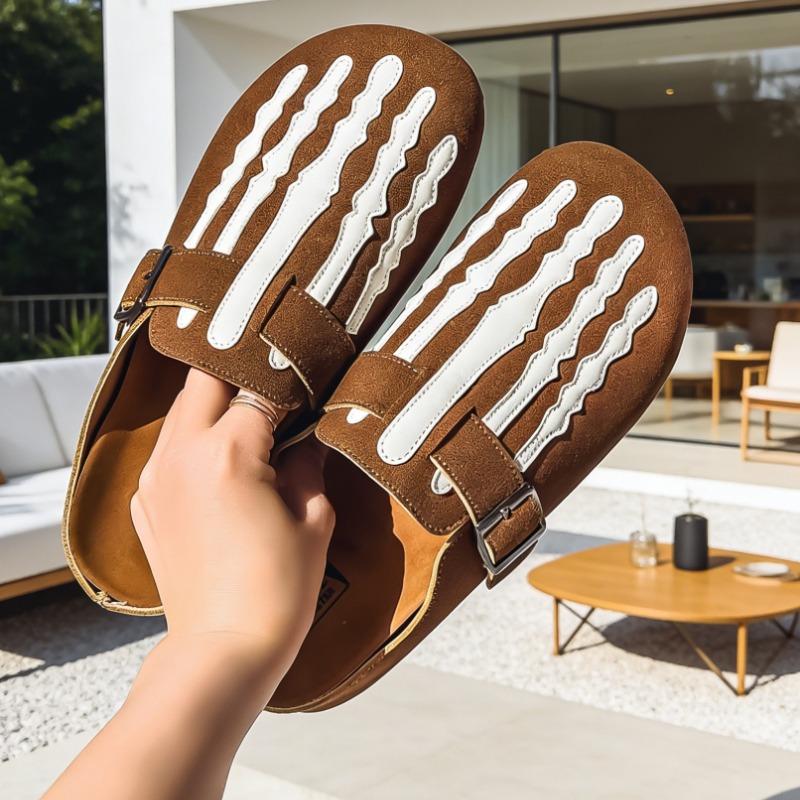 Spring Summer New Men's Half-Enclosed Sandals, Soft Skin-Friendly Material, Lightweight Design for Indoor Relaxation & Outdoor Walks