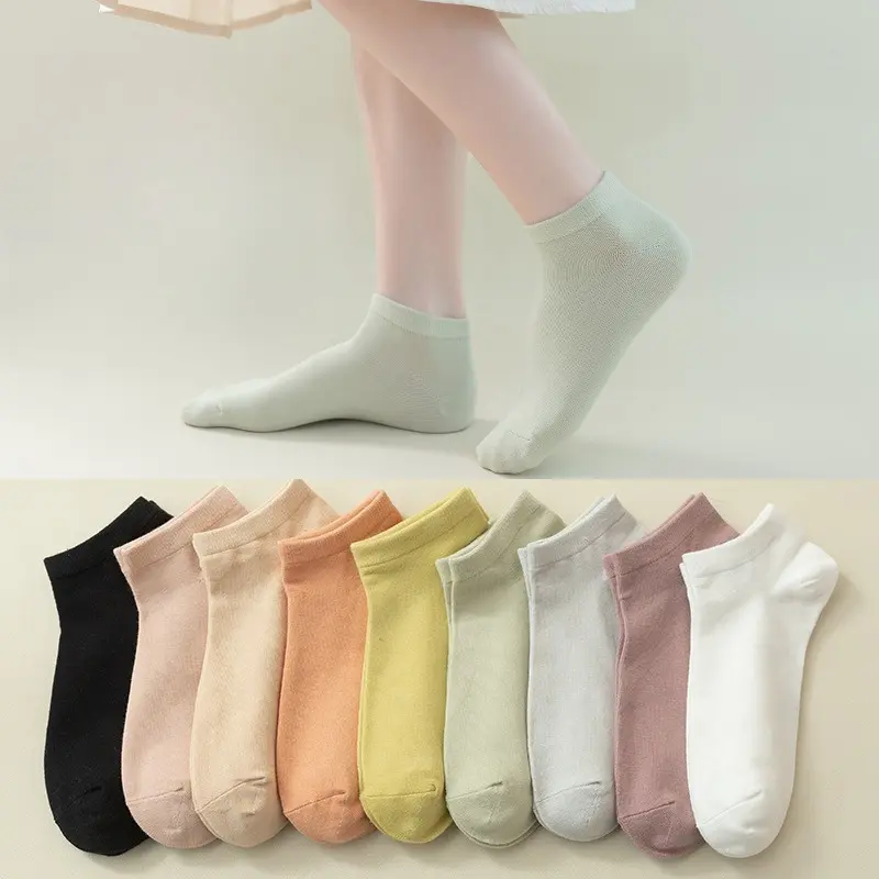 3/5/6 Pairs Multipack Women's Cotton Candy Color Ankle Socks - Low Cut Breathable Comfy Cotton-Blend Knit Anklets, Lightweight Pastel Socks for Daily Casual Wear