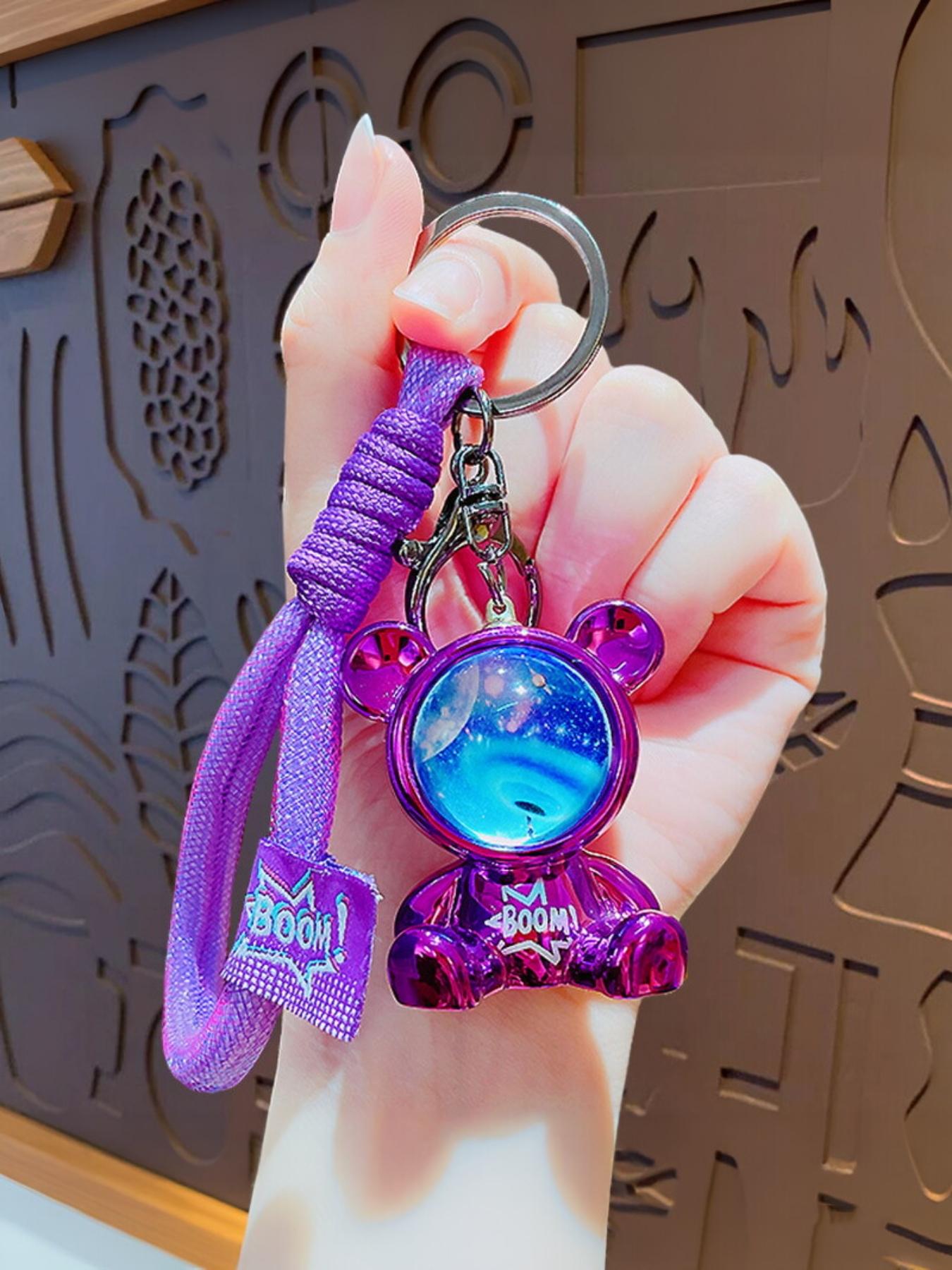 Cartoon Cool Starry Bear Keychain, Creative Couple Backpack Charm, Cute Key Ring Pendant, Small Gift, Holiday Present