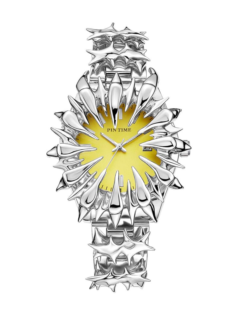 Handmade Quartz Analog Watch, Original European Style Vampire Dragon Scale Spike Design, Unisex Small Batch Wristwatch, Unique Jewelry Accessory