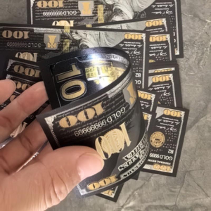 2pcs Golden Foil $100 Plastic Banknote, New Design, Ideal for Collectors & Decorative Use, High-Quality Material