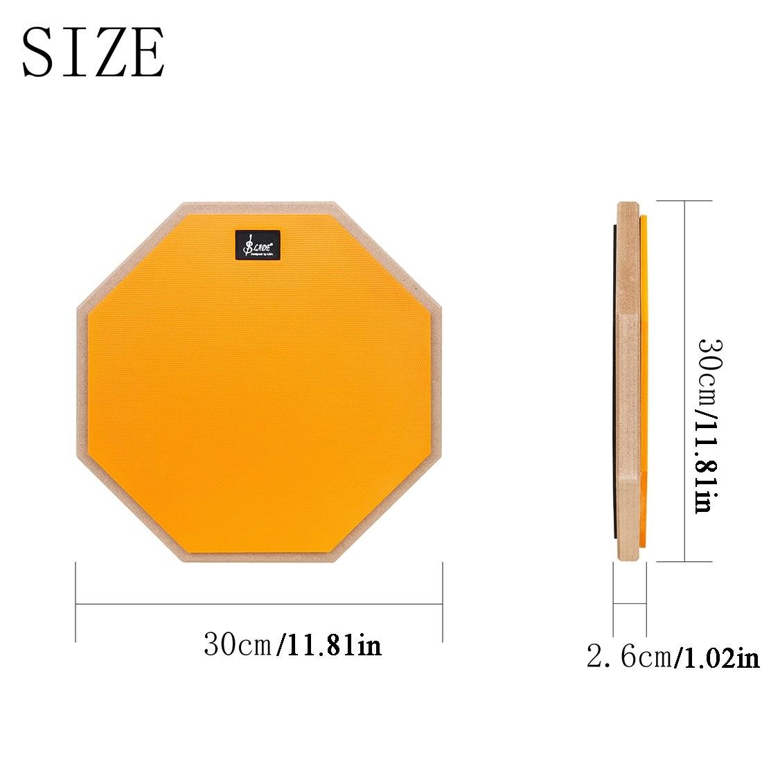 12 Inch Solid Rubber Drum Practice Mat, Round Mute Drum Practice Pad, Drum Accessories for Home Studio Practice, Music Accessories