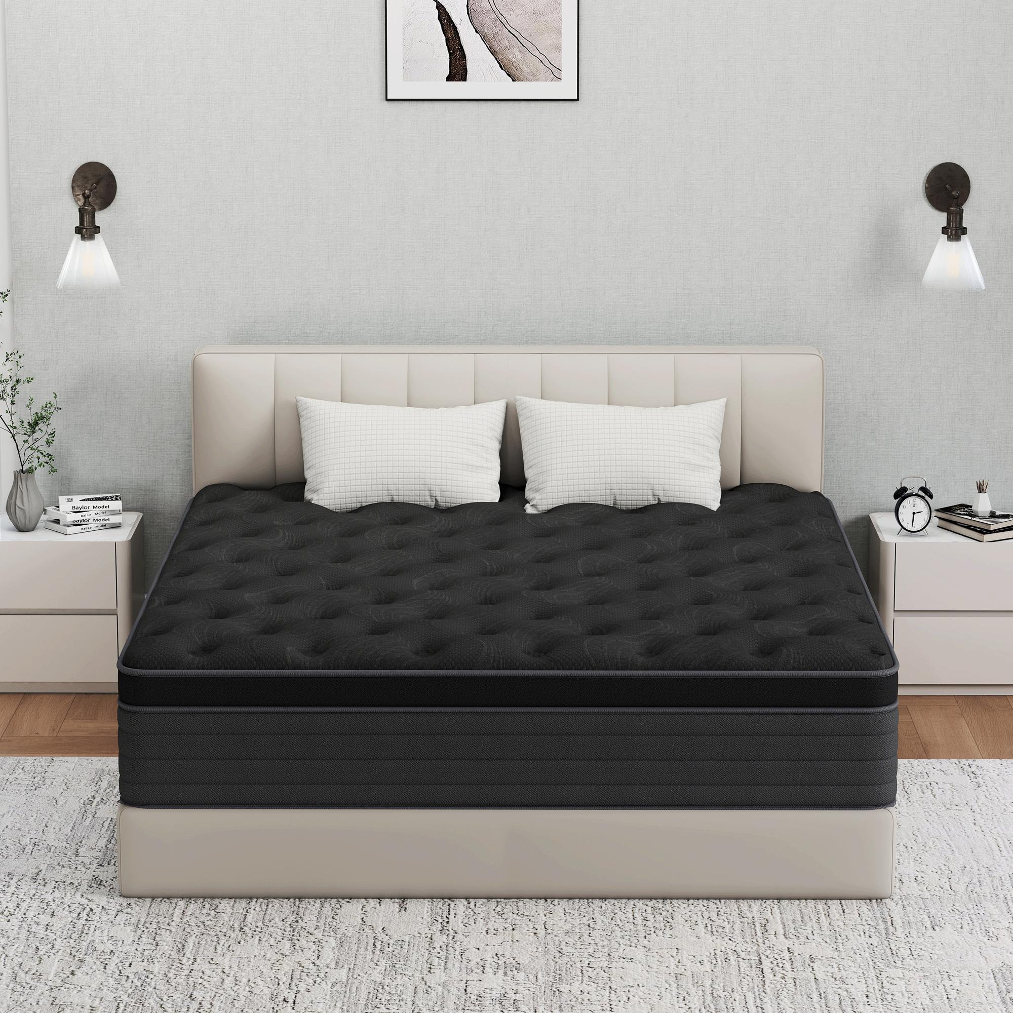 mattress queen size mattress 12/14 Inch Twin, Full, Queen, King Mattress Memory Foam And Spring, Hybrid MattressMedium Firmness, Lumbar Support, For Home Rooms Hotels, Boxed Halloween ChristmasGift Furniture Ergonomic queen size mattress Interior Modern