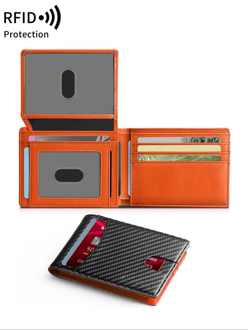 Father's Day Gifts, Men's Business Minimalist Carbon Fiber Card Holder, RFID Blocking Card Holder, Slim Front Pocket Wallet, Portable Wallet for Men