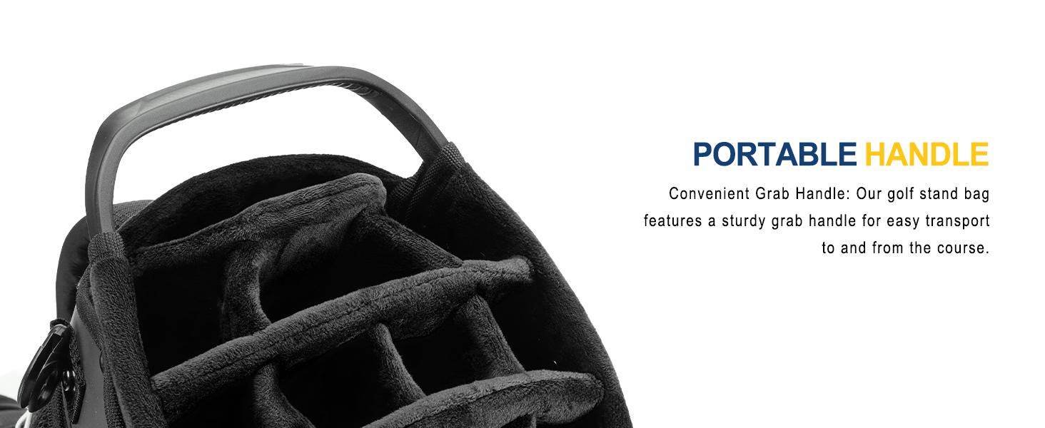 UNIHIMAL 14-Way Golf Stand Bag, Full Length Premium PU Leather Golf Bag with Plush Top, Magnetic Pocket, Dual Strap and Rain Cover for Men