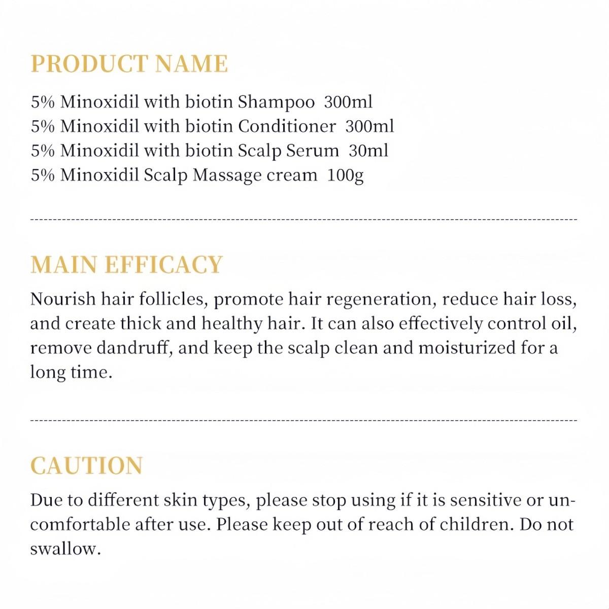 Kormesic 5% Minoxidil Biotin Hair Care Set, Anti-Hair Loss Growth, Nourishing Repair, Oil Control Dandruff Treatment, Men Women Beginners Kit