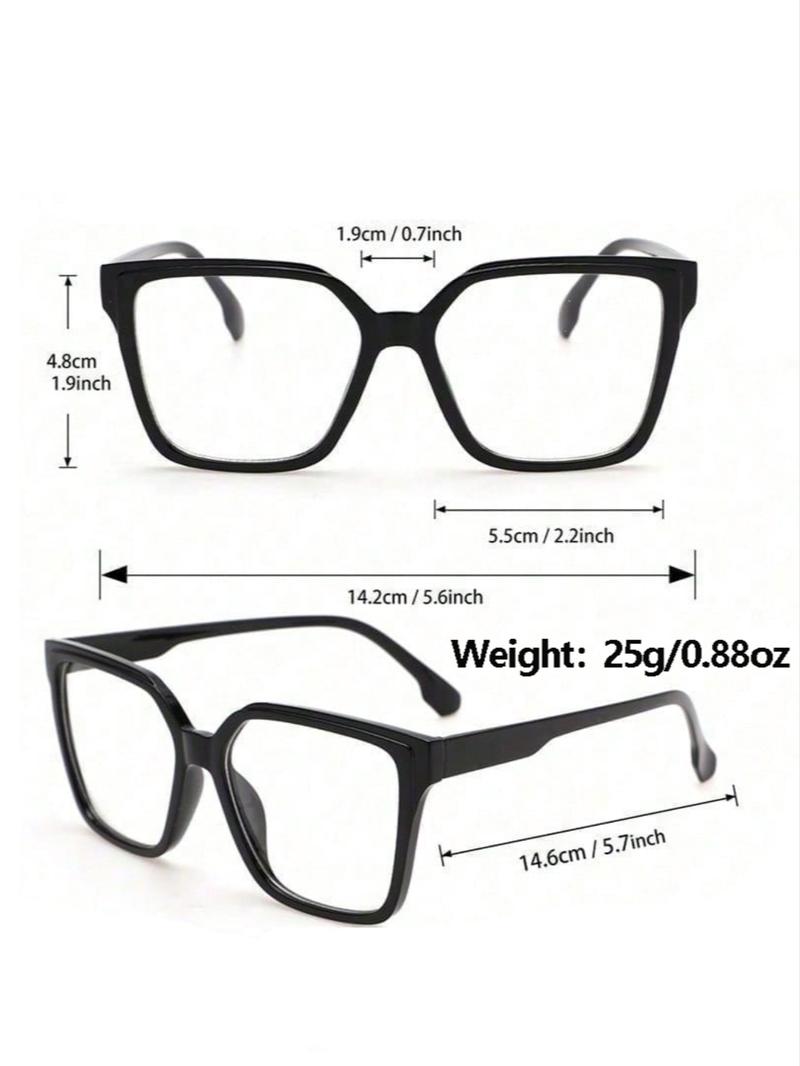 Women's Fashion Stylish Square Frames Plain/Leopard Pattern Eyeglasses, Trendy Casual Eyeglasses for Everyday Use, Fashion Accessories for Outdoor Activities, Lightweight Glasses