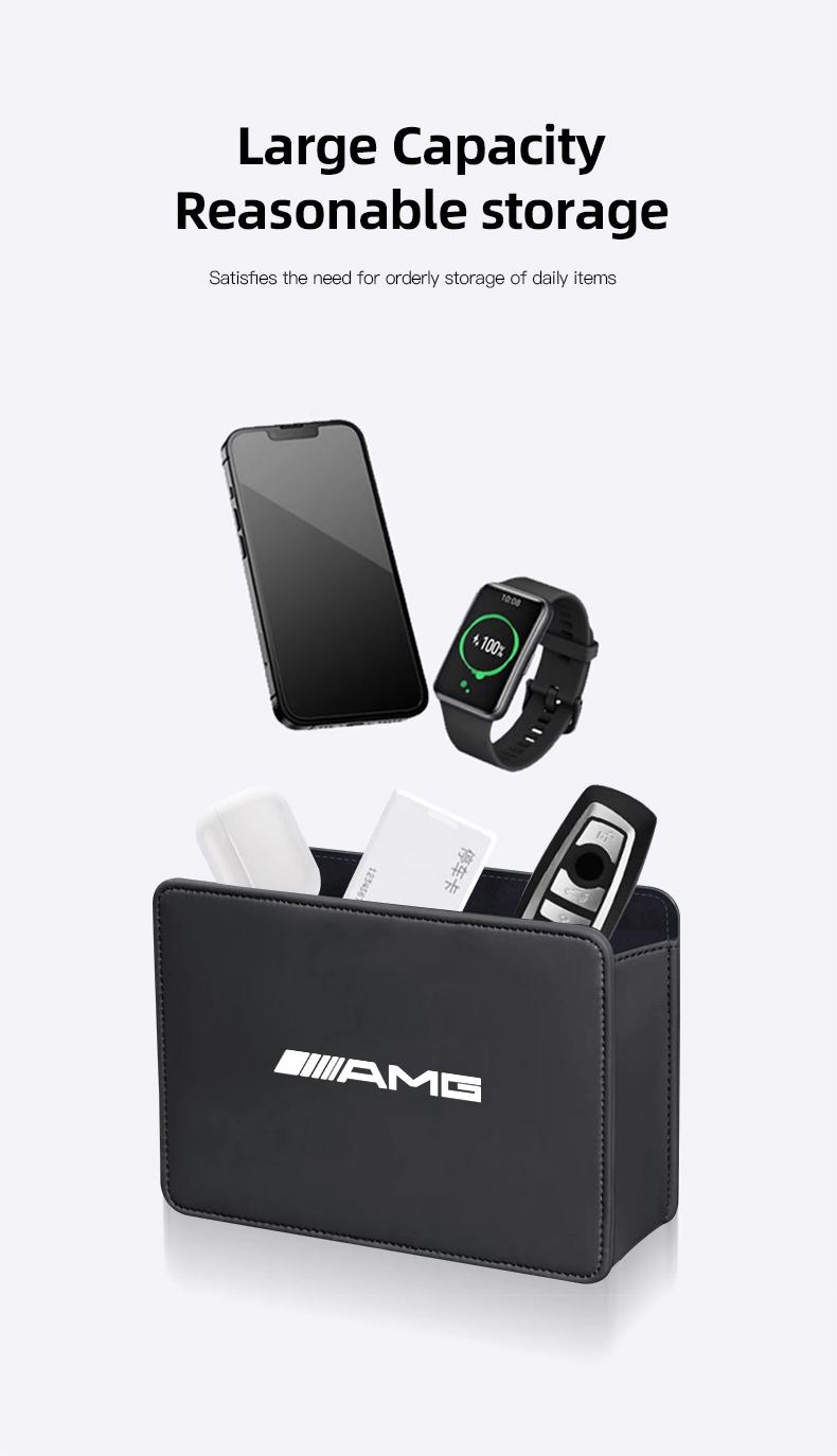 Car Leather Storage Box Foldable Auto Organizer Bag For Mercedes Benz AMG GLE GLS CLA CLE GLC CLS GLA W223 W213 W206 W464 W247 W167 W166 W222 W205 W204 W177 W246 W212 W221 W463