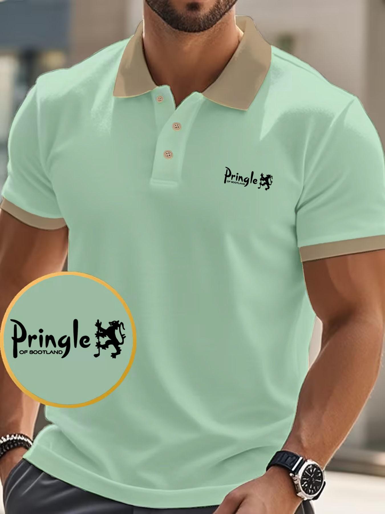 Revolutionize Your Style with Scottish Lion Design Polo Shirt, Short Sleeve Slim-Fit Casual Wear for Spring & Fall, Unique Print Pattern