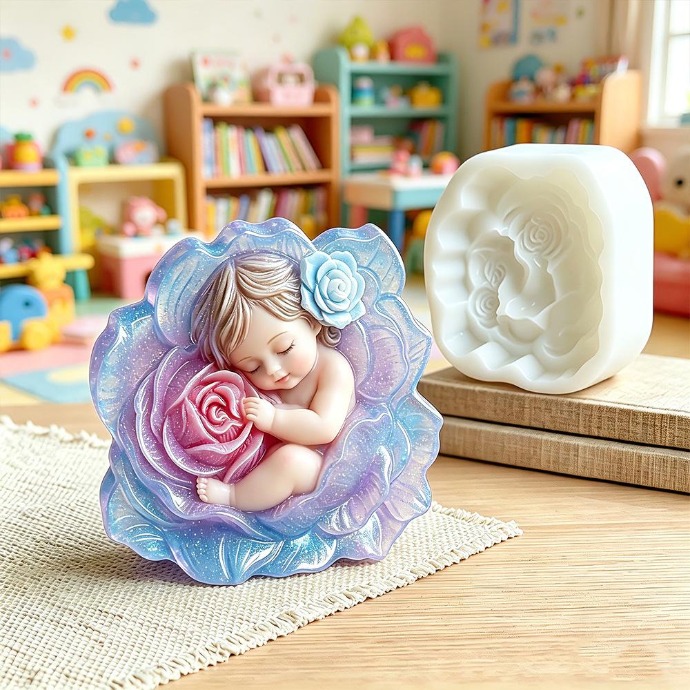 3D Rose Silicone Candle Mold, Large Flower Candle Soap Making Mould for DIY Handmade Aromatherapy Wax Melts, Reusable Rose Shaped Resin Chocolate Ice Cube Craft Supplies, Home Decor Ornament Mold for Adults Beginners