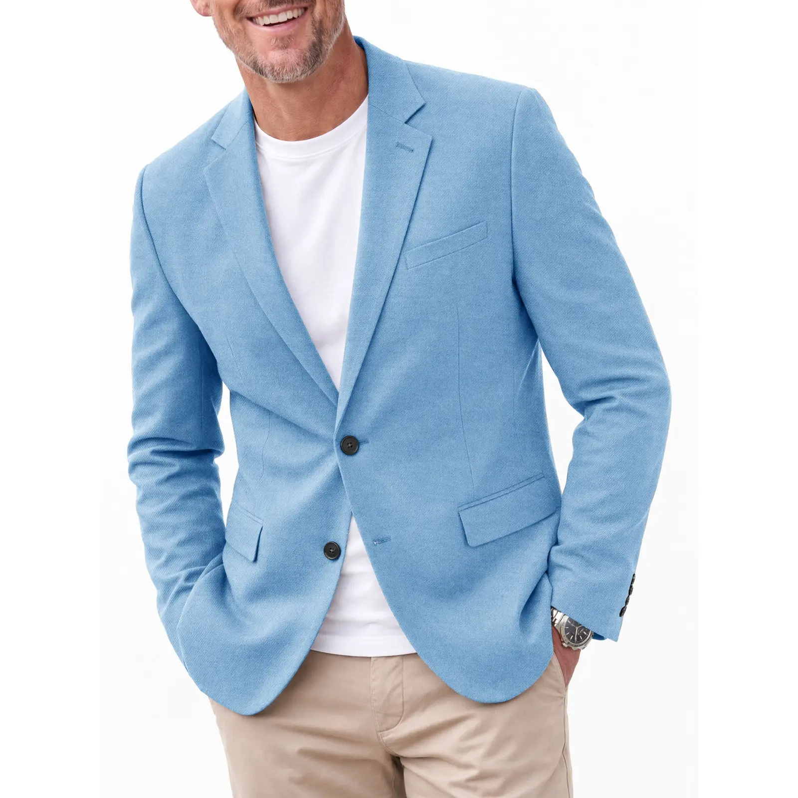 Runcati Mens Casual Blazer Two Buttons Sport Coat Lightweight Suit Jackets | notch lapel, business casual, pockets, soft, stretch, regular fit, breathable, classic, office, travel, daily wear